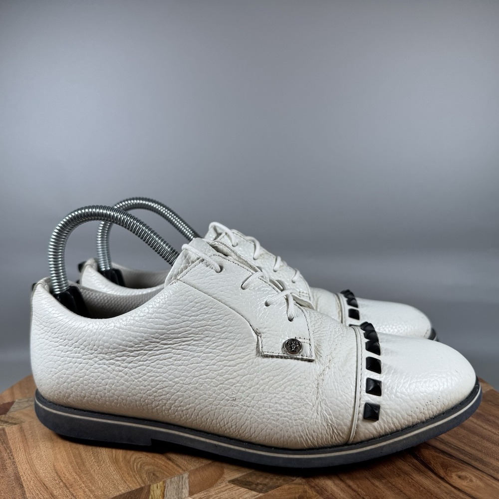 G/FORE Gallivanter Ladies Stud Cap Toe Golf Shoe Premium Pebble Leather Size 8.5
